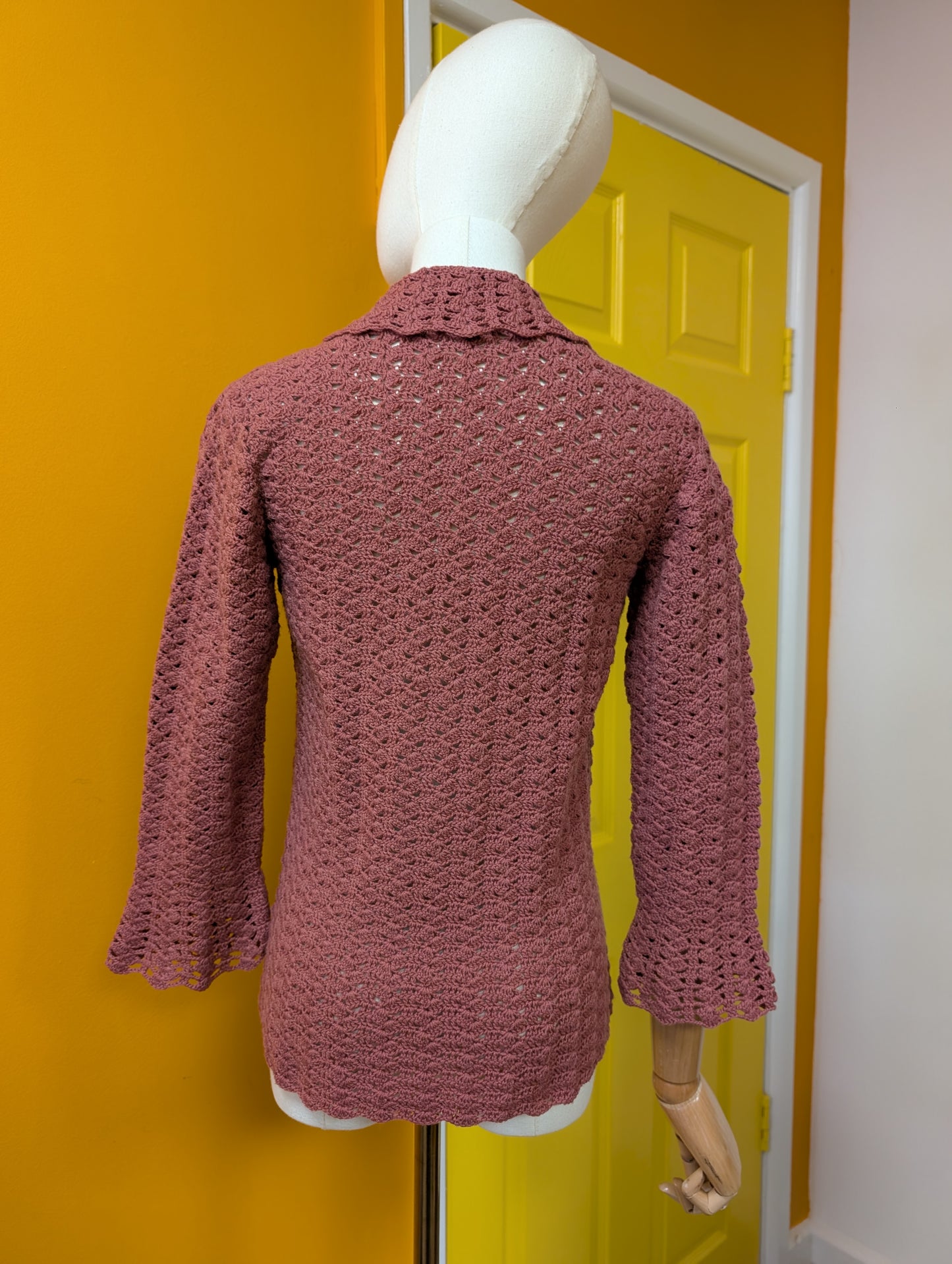 1960s crocheted cardigan - XS/S