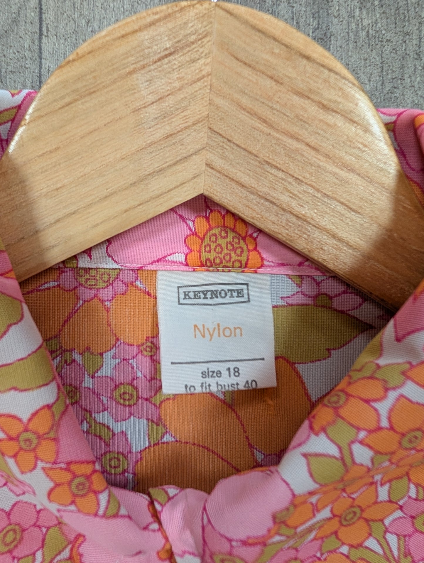 Keynote psychedelic pink/orange floral shirt - M/L