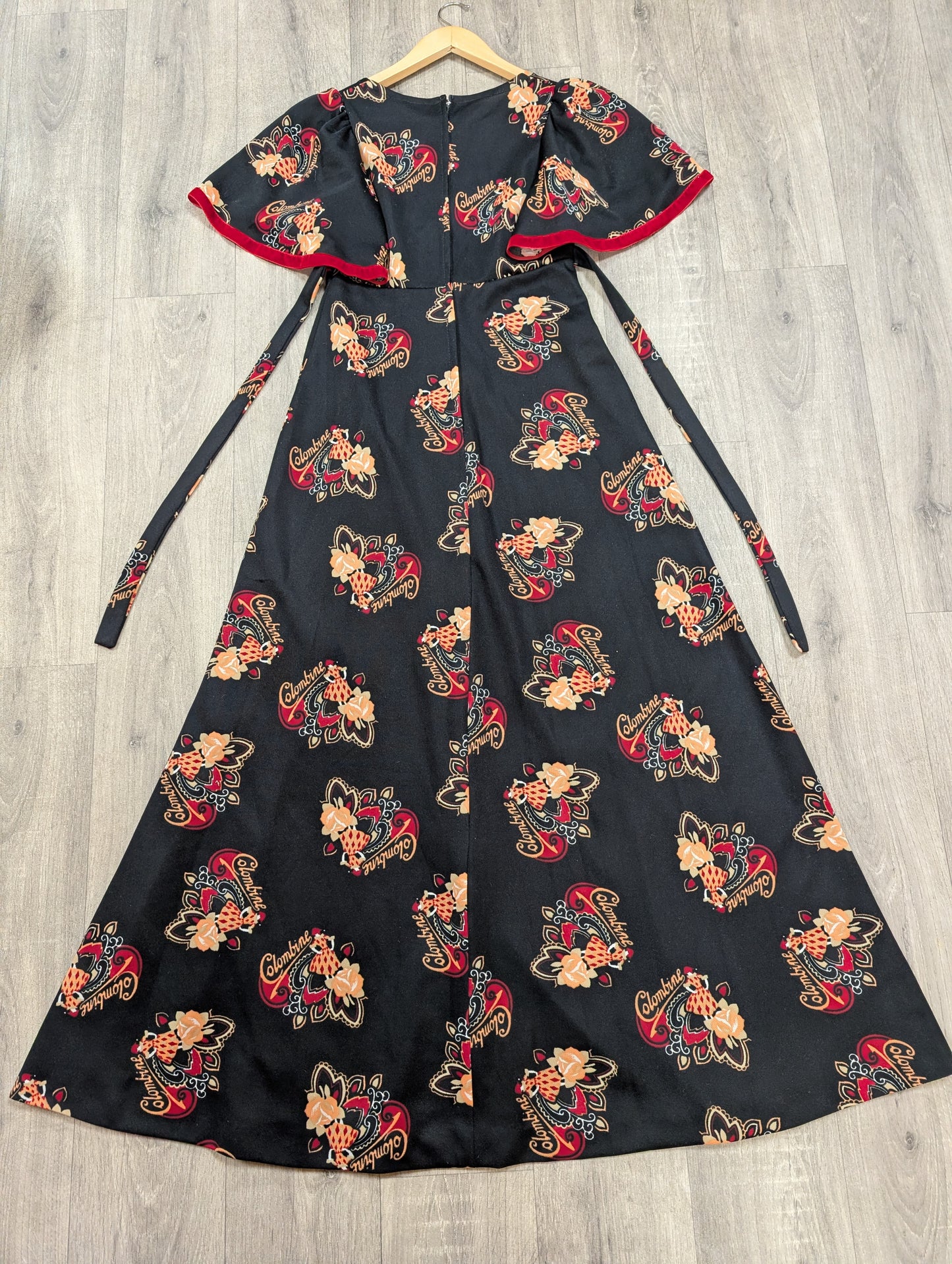 1970s Columbine novelty print maxi dress - S/8/10