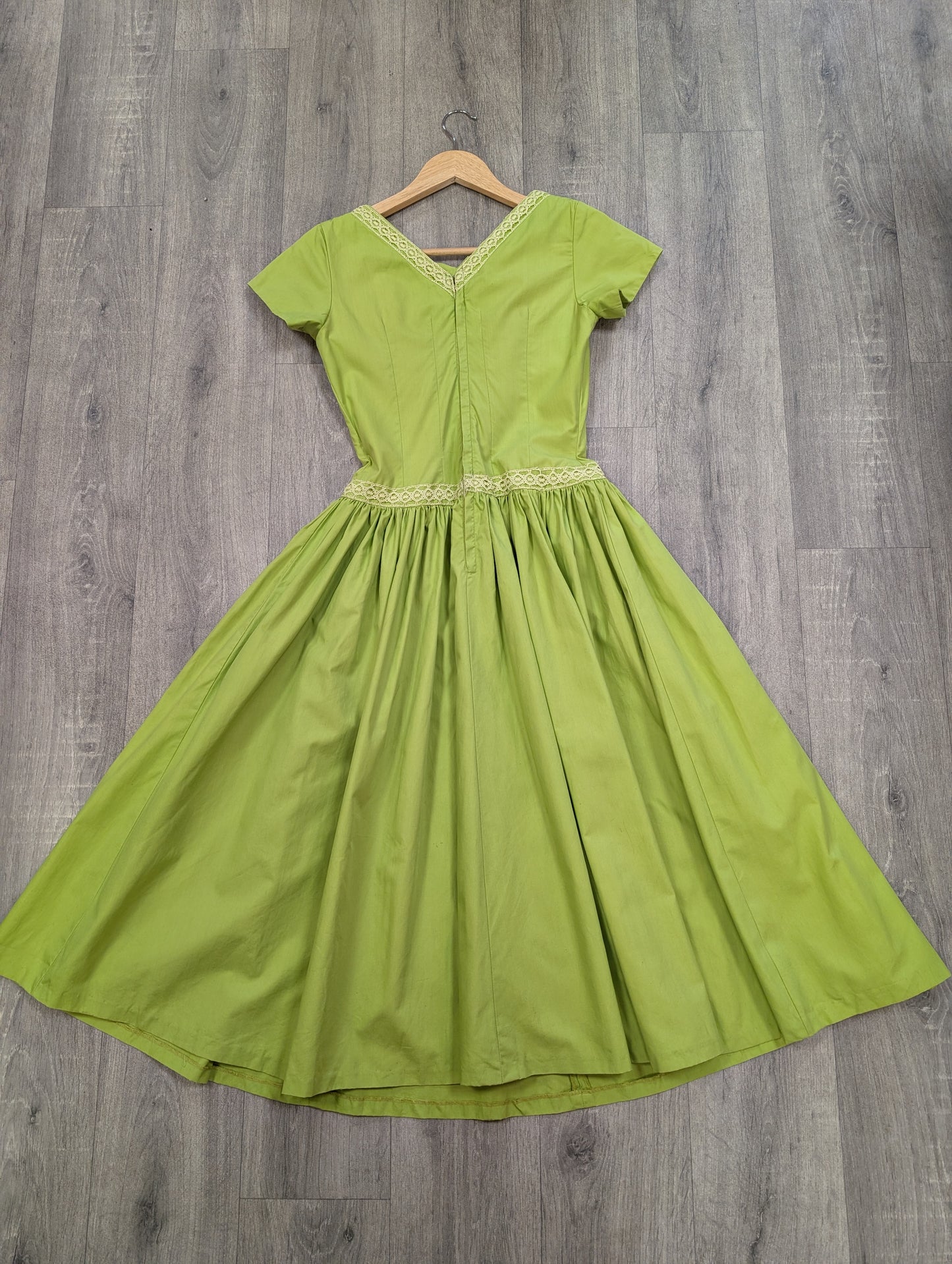 1950s Rhona Roy green cotton dress - XS/S/6/8