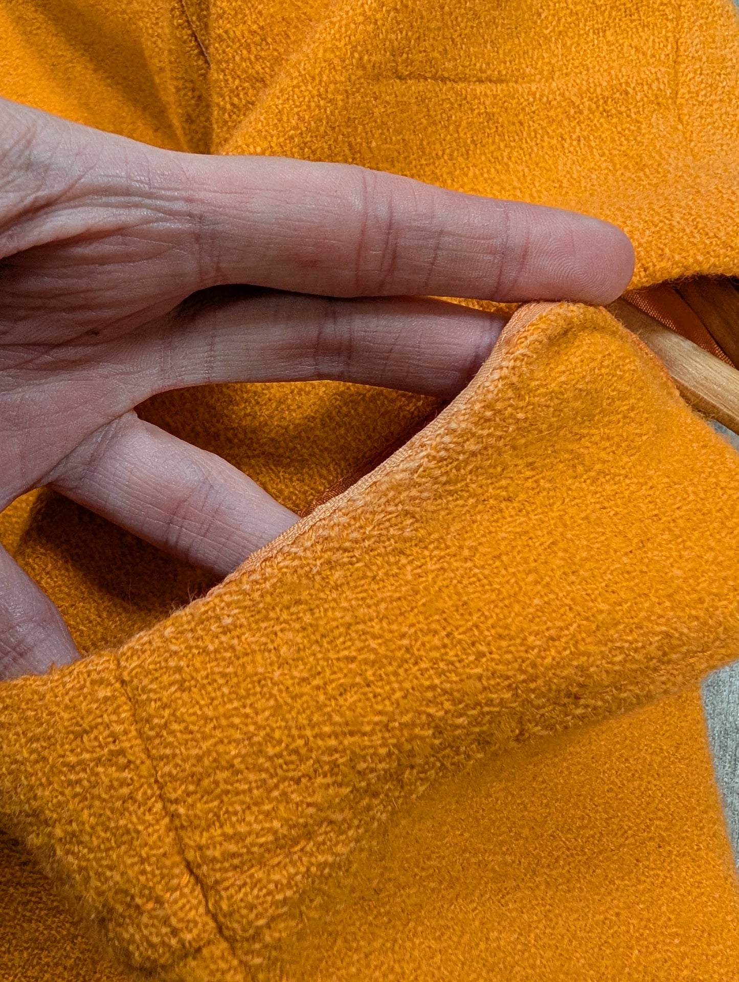 1960s Aubrey Segal orange boucle wool dress & coat - S/8/10