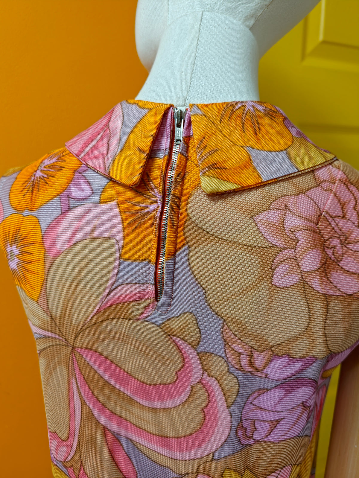 1960s floral dress - S/8/10