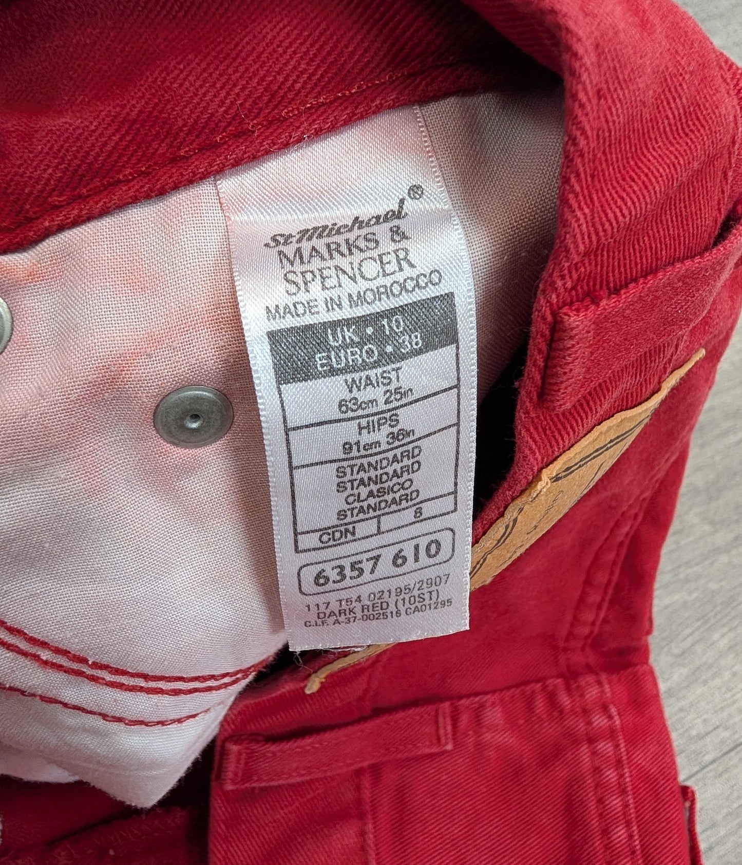 1990s St Michael red jeans - 26"W 30"L