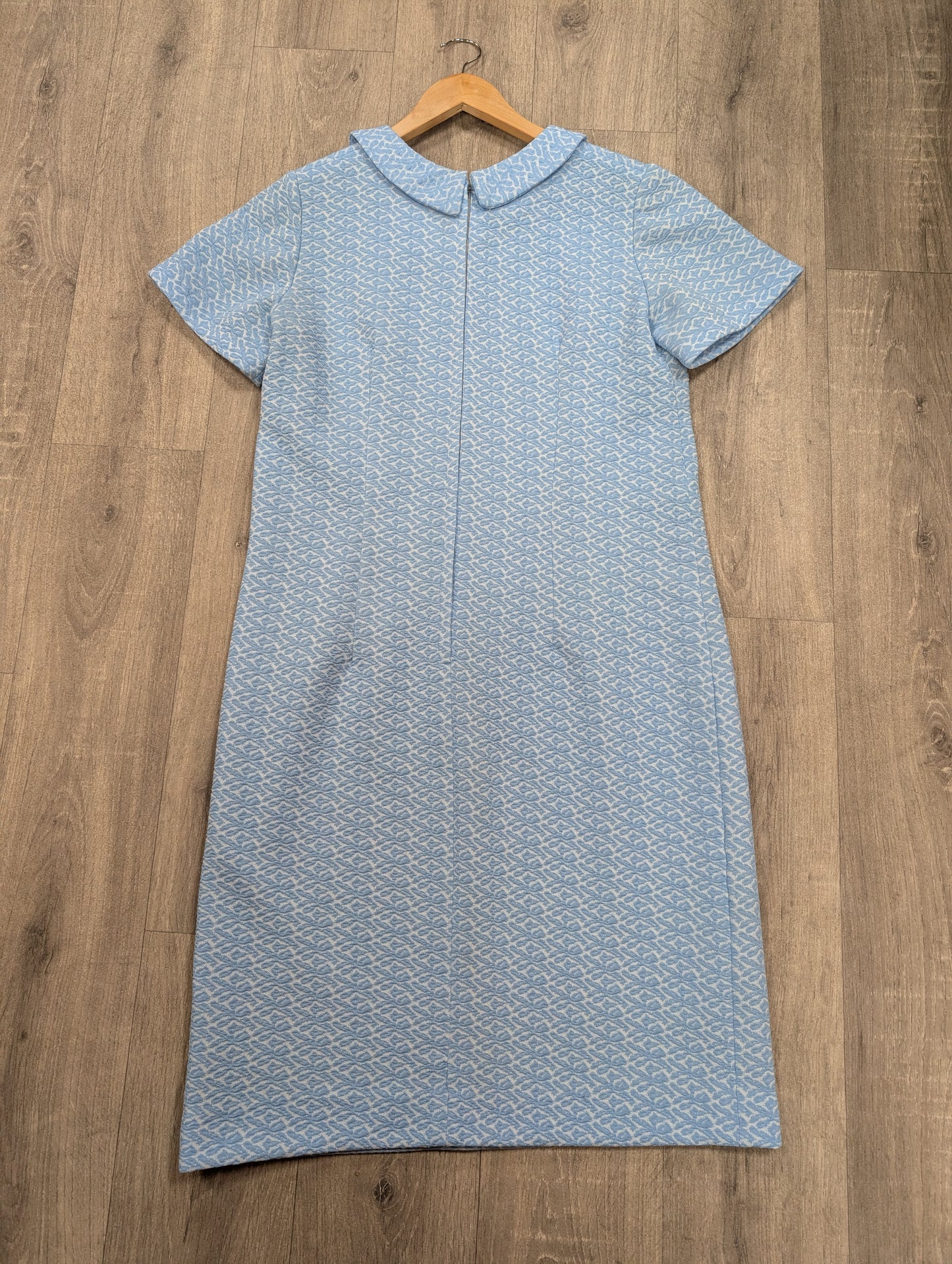 1960s blue crimplene dress - L/16