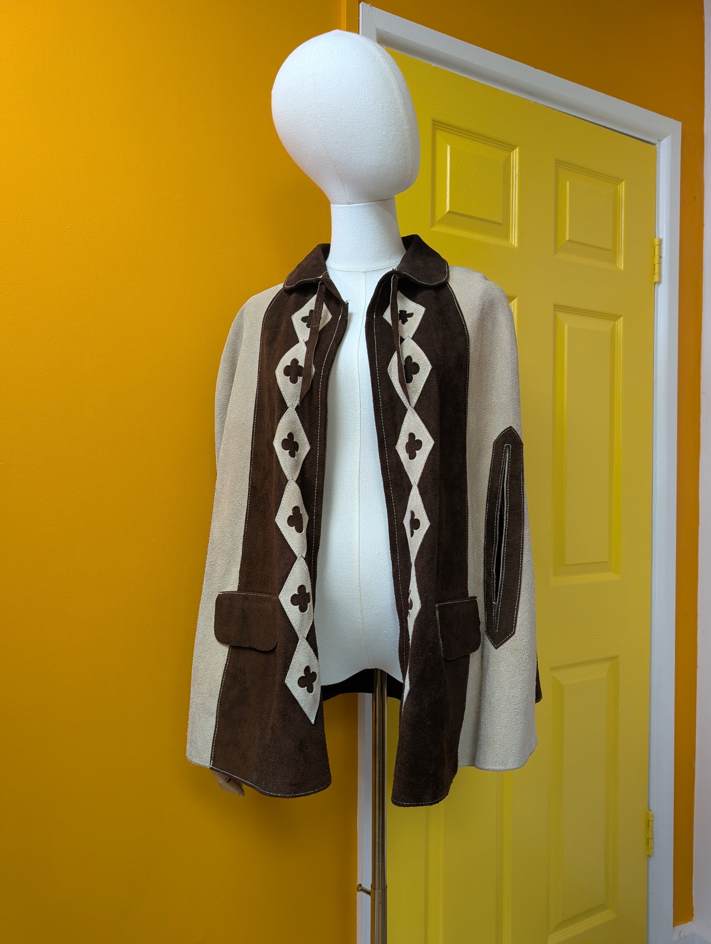 60s/70s Mexican suede cape