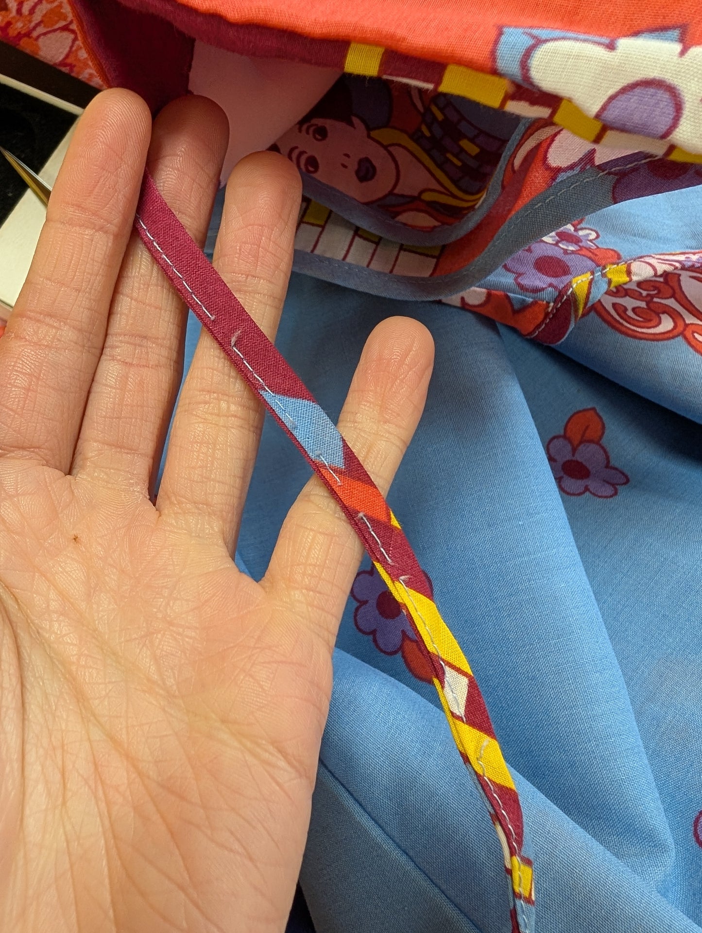 1970s novelty print maxi dress - M