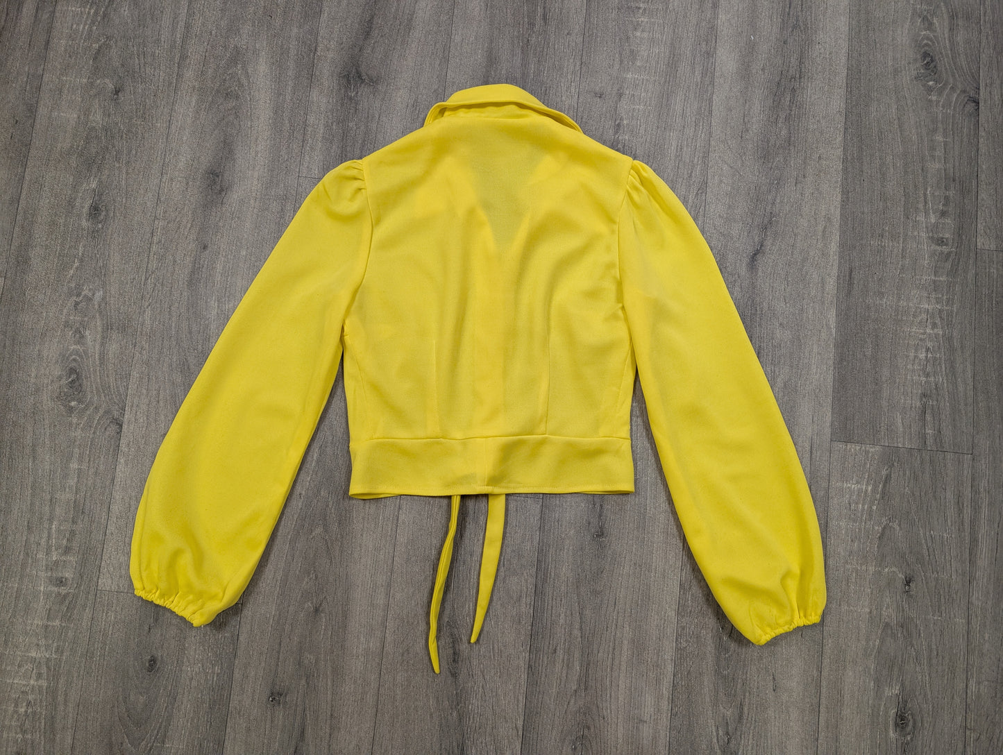 1970s yellow tie waist shirt - S/8