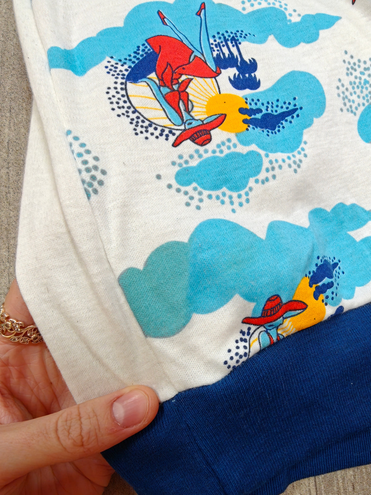 1970s novelty print top - S