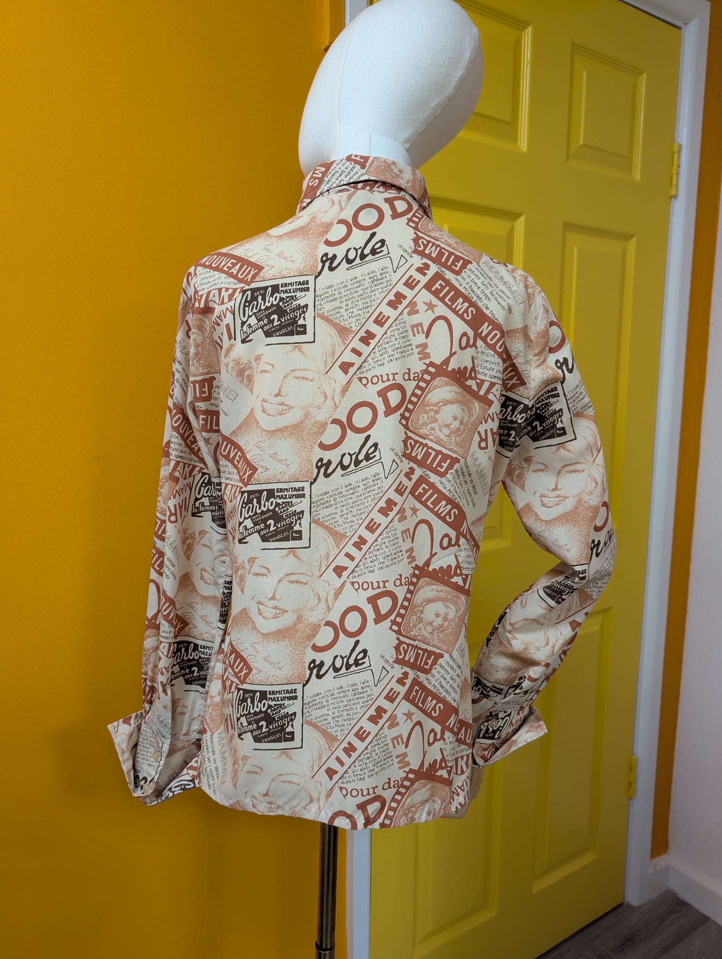 1970s Lisa Jane novelty movie print shirt - M/L