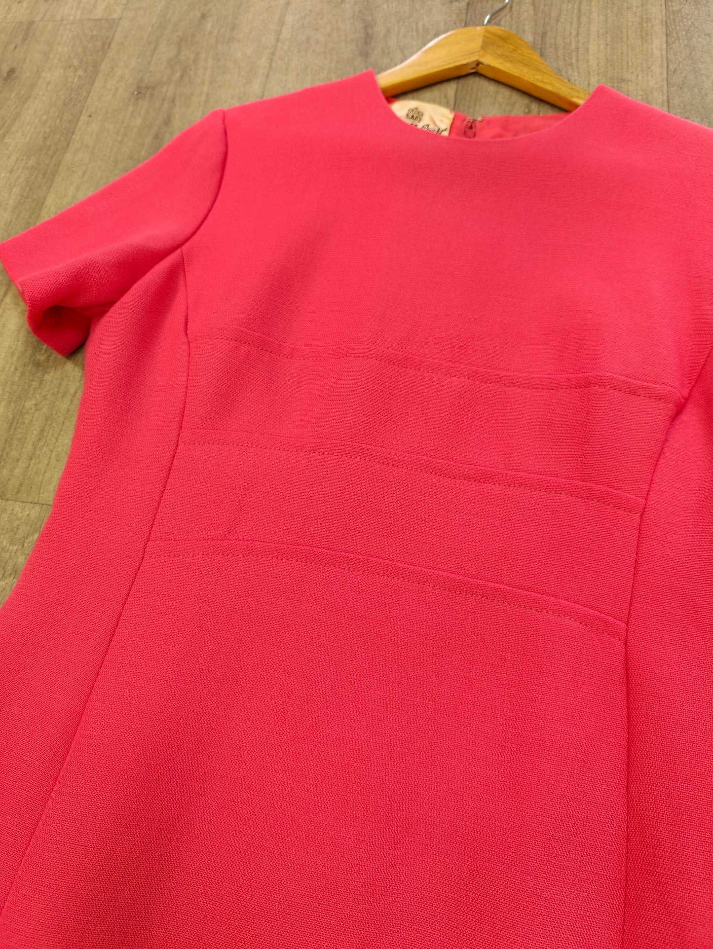 1960s Russell Stuart pink wool dress - M/L/14/16