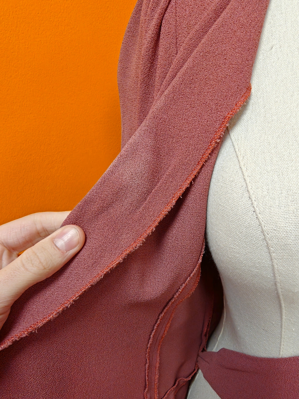 1970s Biba moss crepe wrap dress - XS