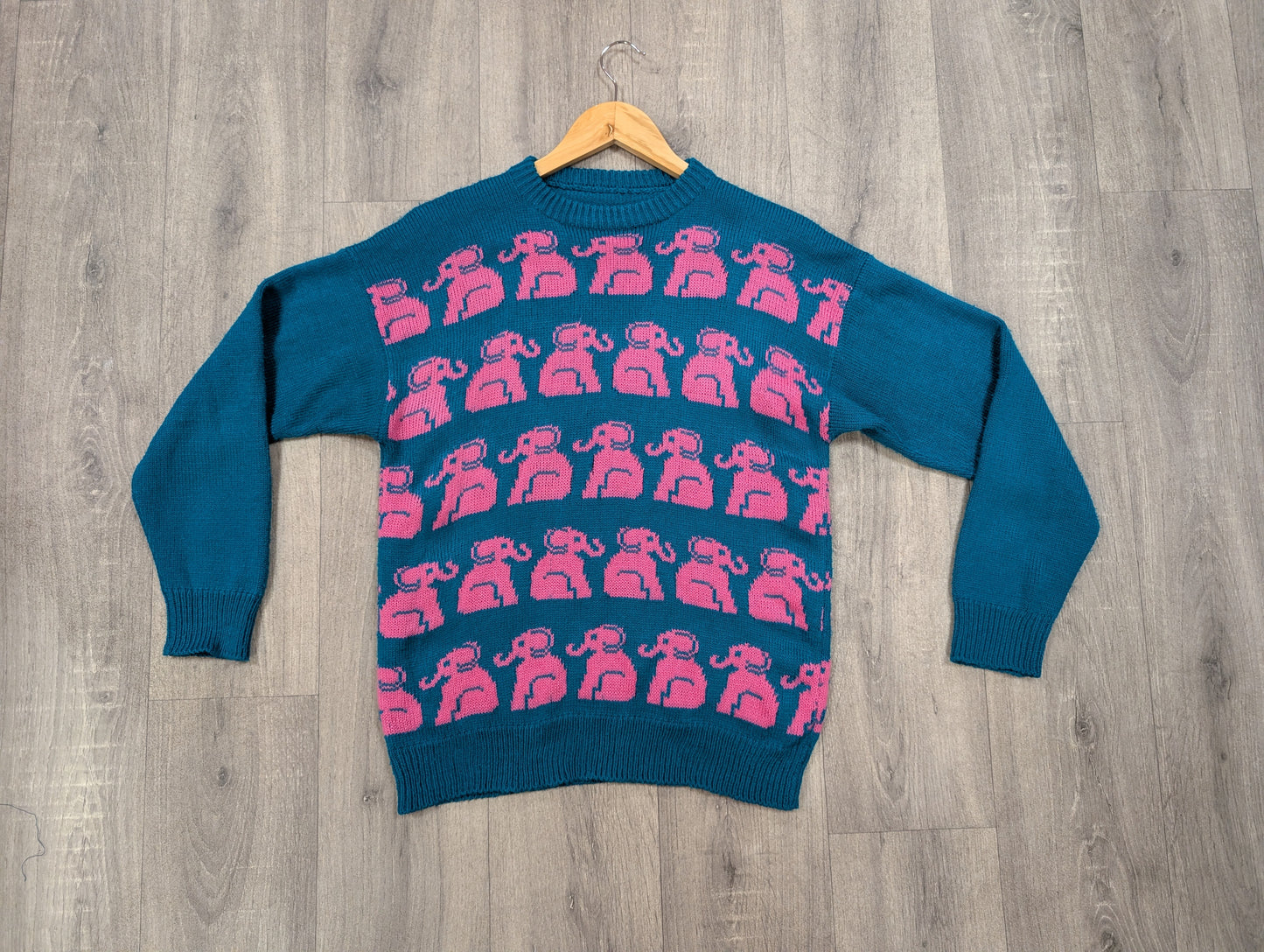 Hand knitted novelty elephant jumper - S/M
