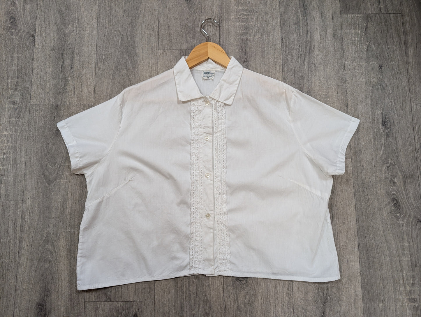 1960s Nilvira white cotton shirt - XL/20/22