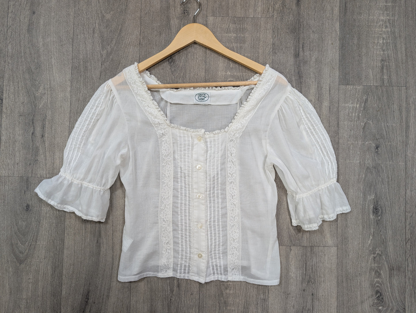 80s/90s Laura Ashley white blouse - XS/S