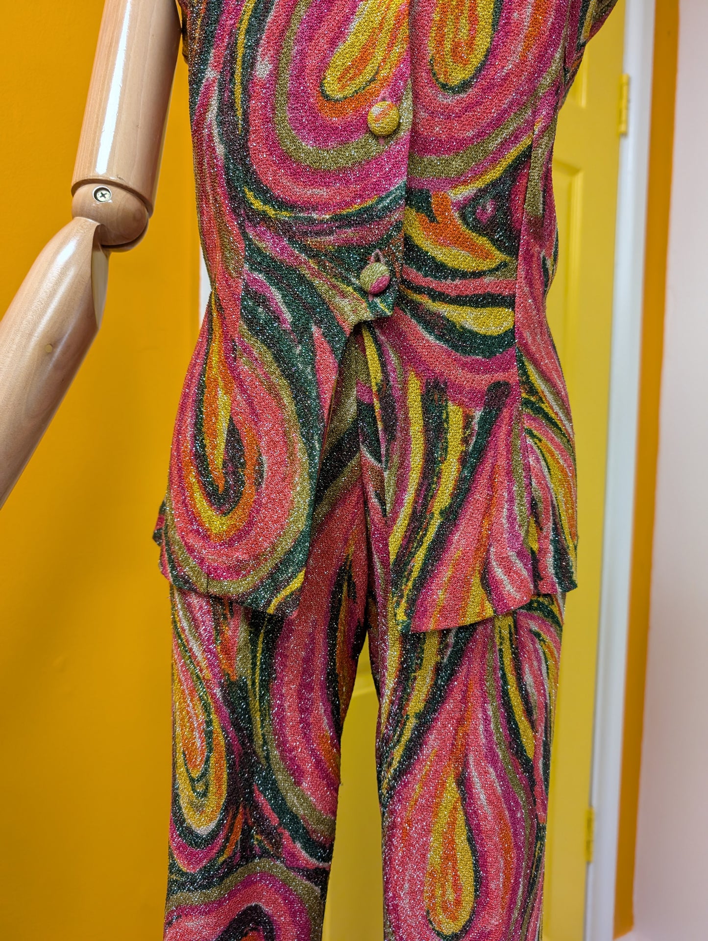 Phenomenal 1960s Ian Peters lurex trouser suit - S/8