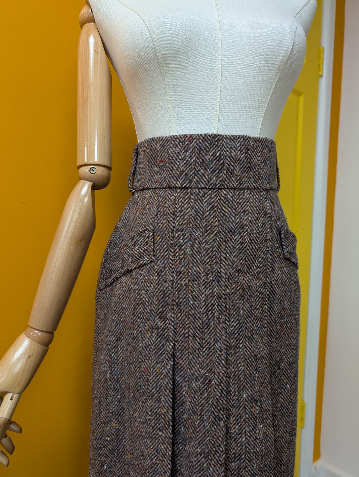 1970s wool blend skirt - 26" waist