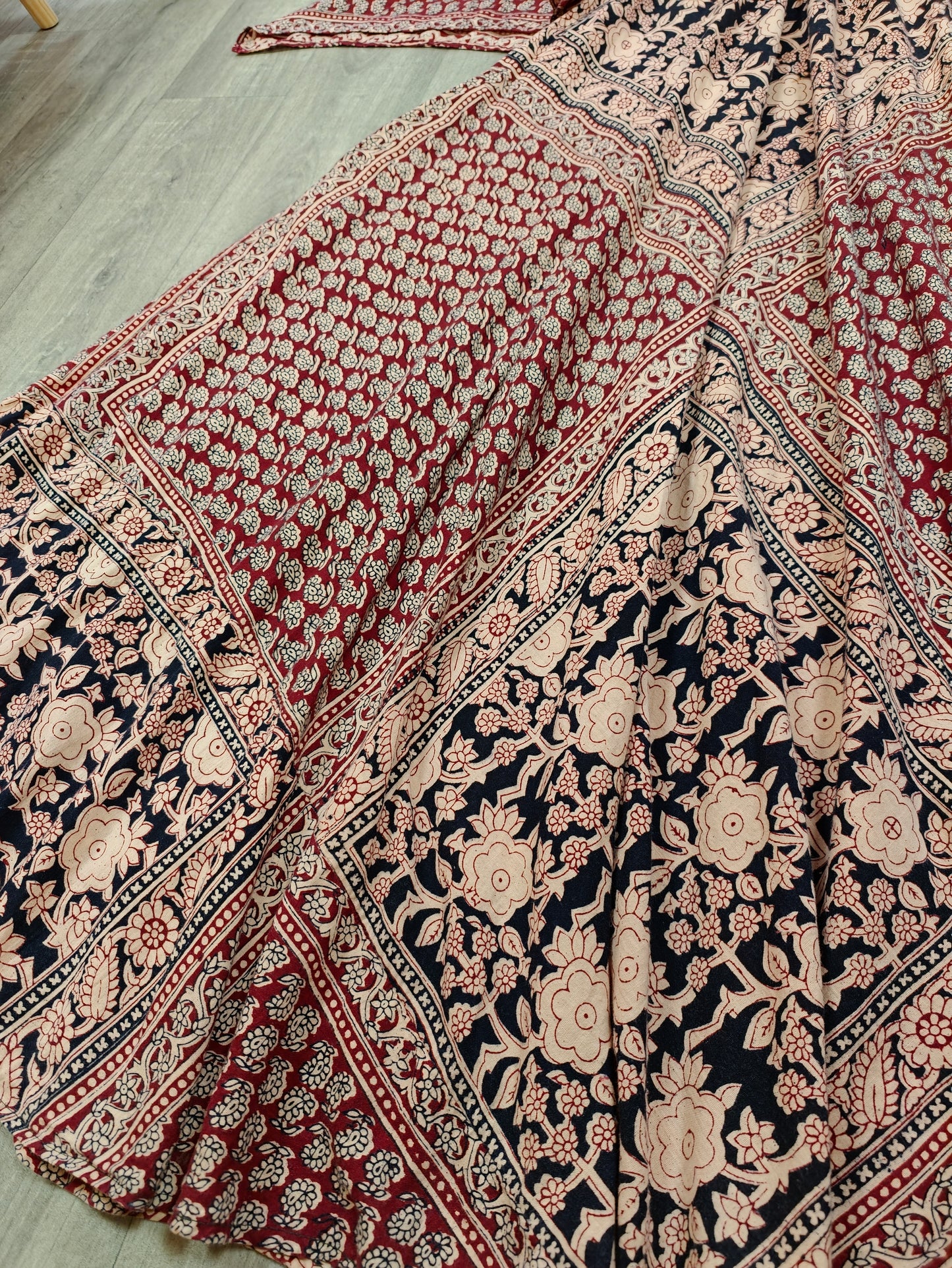 1970s Indian cotton block print maxi dress