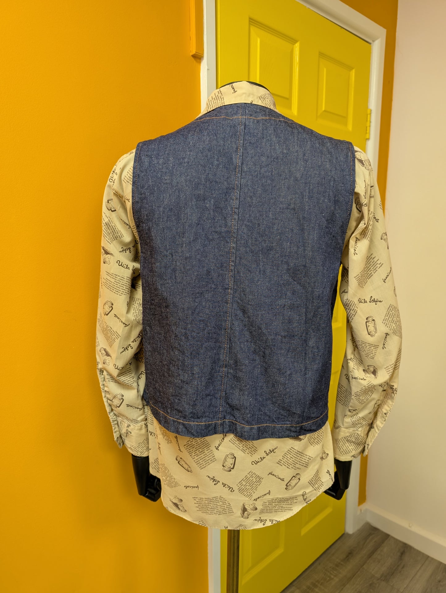 1970s denim waistcoat