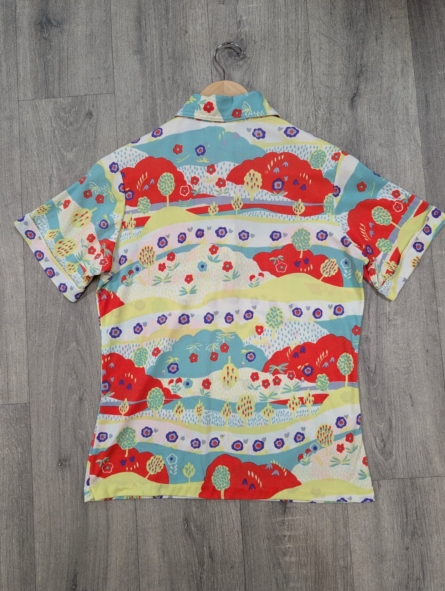 1970s RSC psychedelic novelty print shirt - M