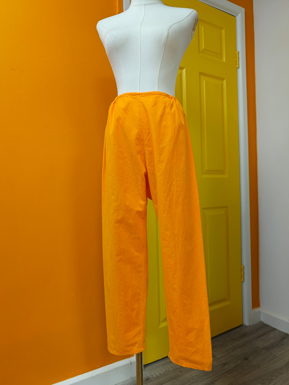 1960s psychedelic orange brushed cotton pyjamas - S