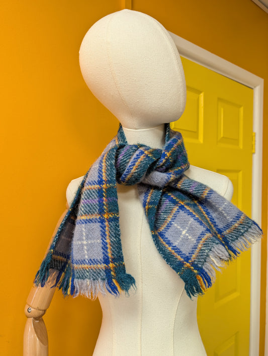 Manx tartan wool & mohair scarf