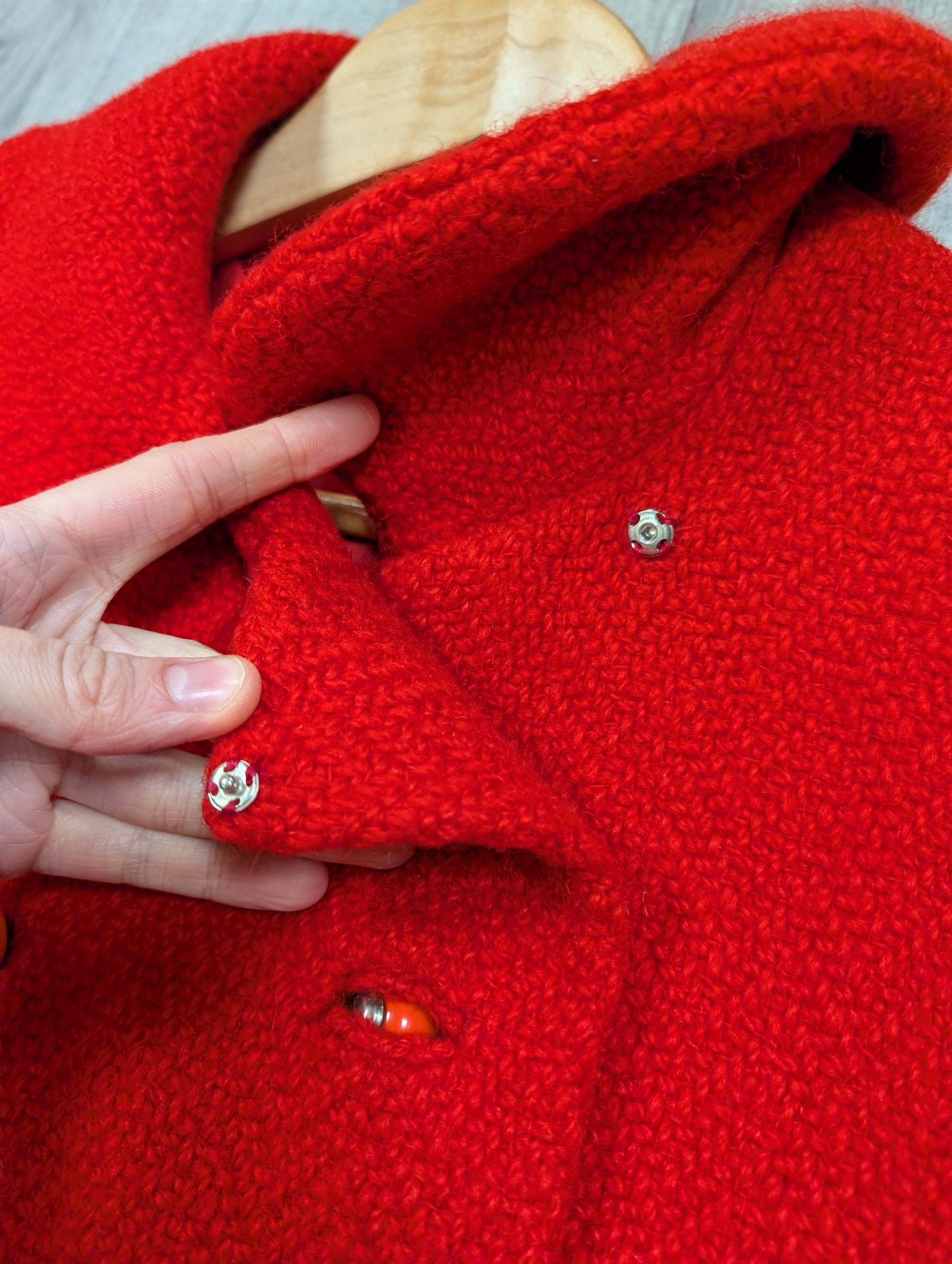 1960s Lee Mason red wool coat - S