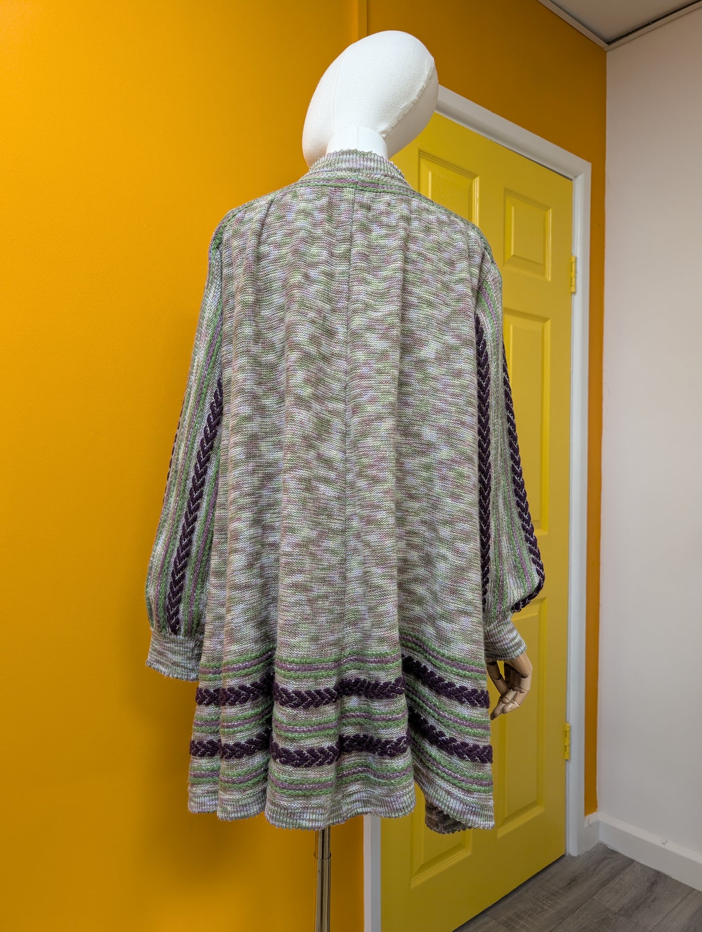 1970s Annie Cossins hand loomed wool blend cardigan
