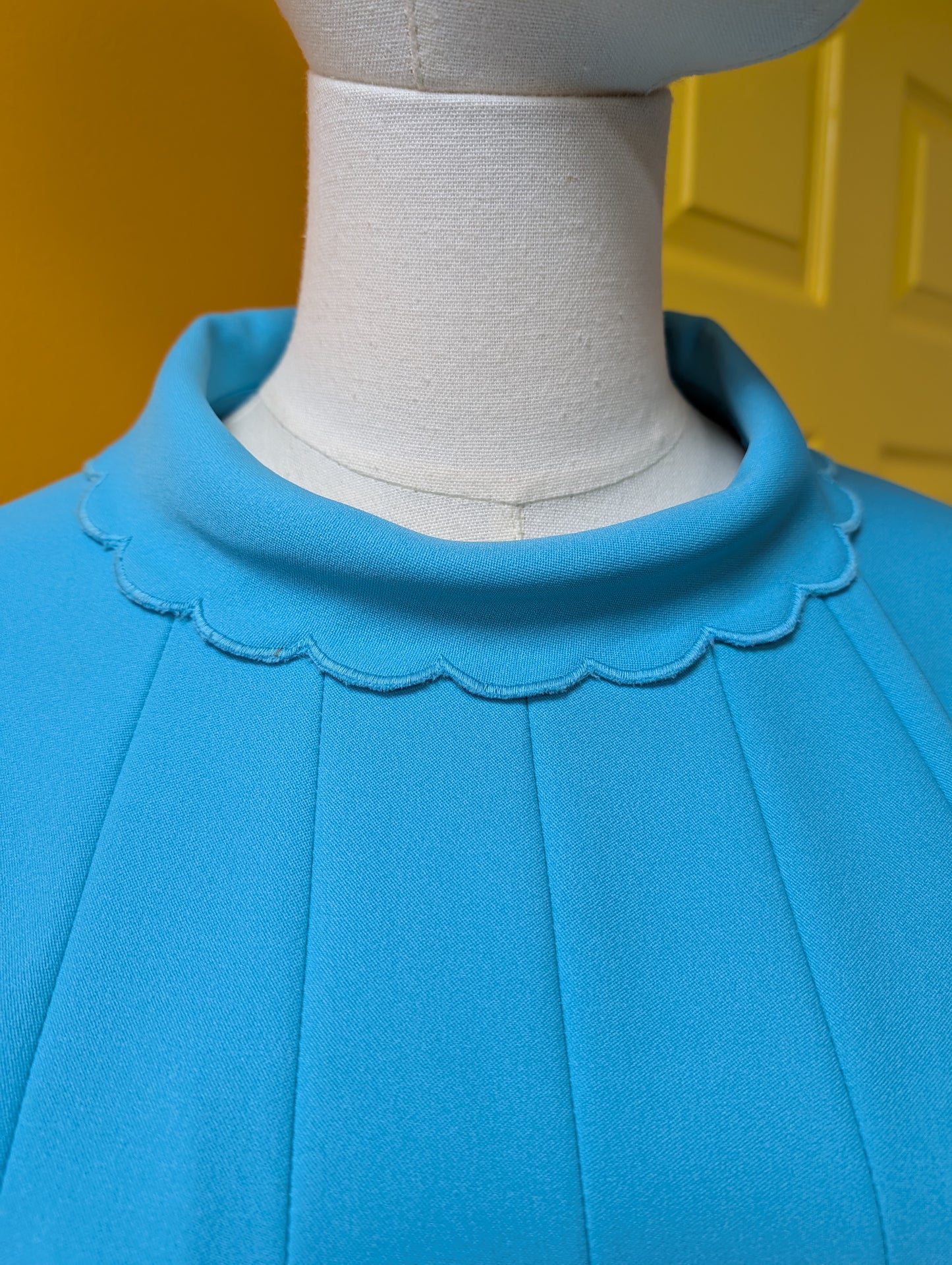 1970s Ann Michael blue dress - L