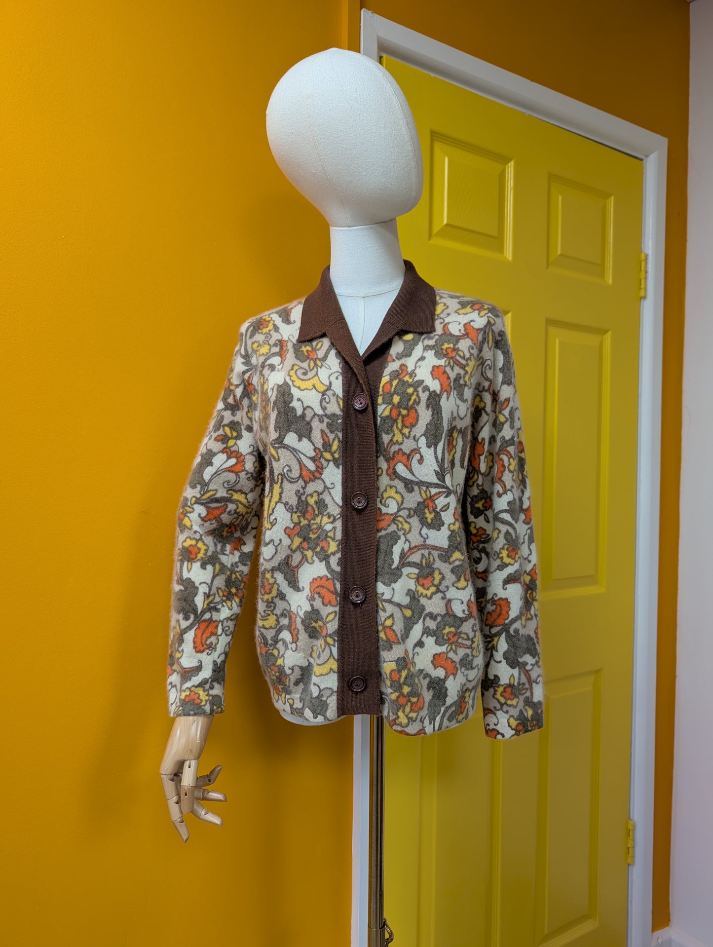 1970s Jeffrey Ohrenstein lambswool and angora cardigan - S/M