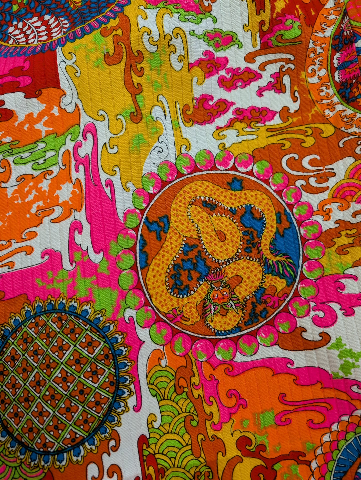 Alexander Clare psychedelic Chinese dragon print cotton skirt - 27" waist