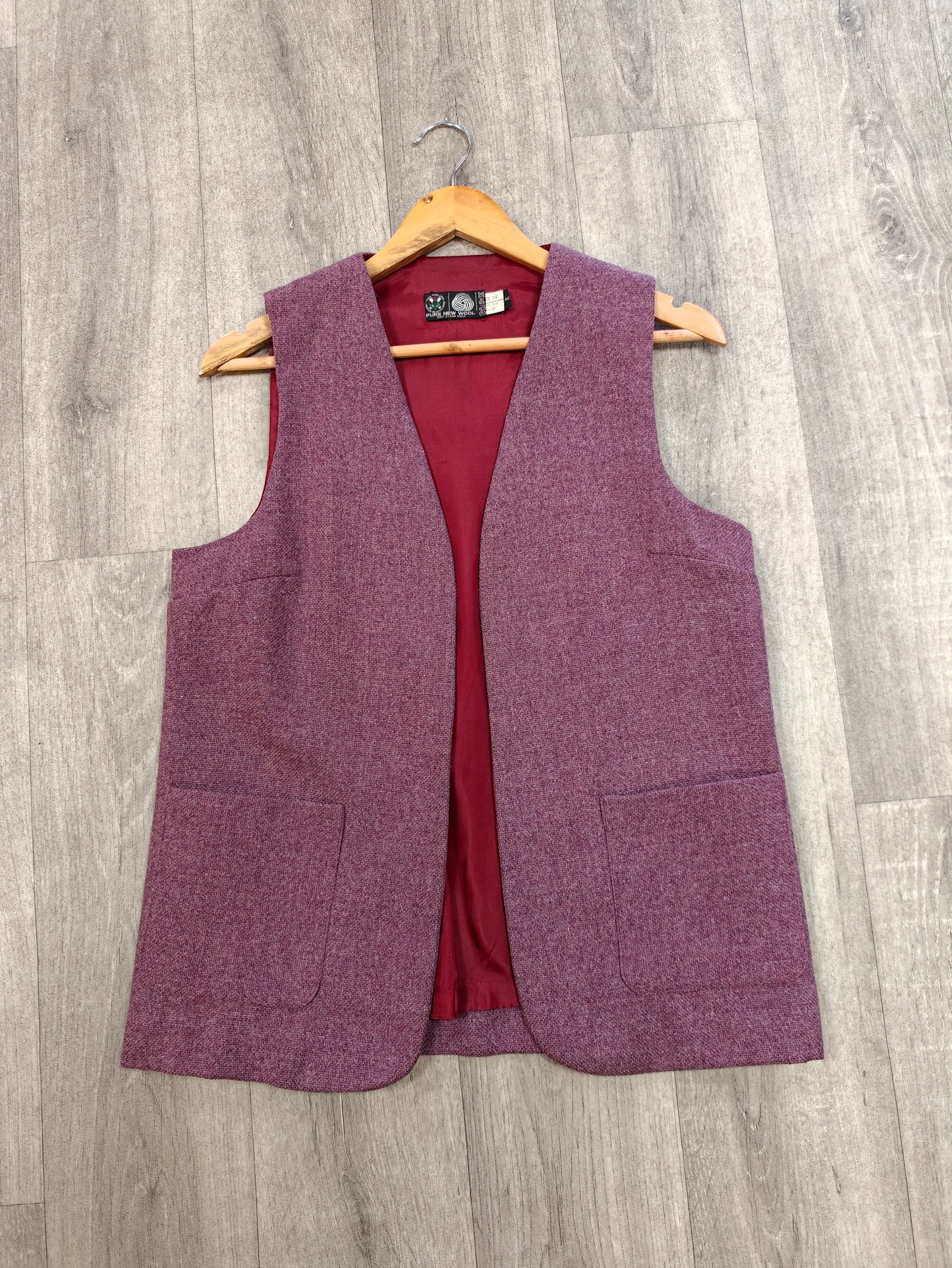 70s/80s purple Scottish wool waistcoat - M