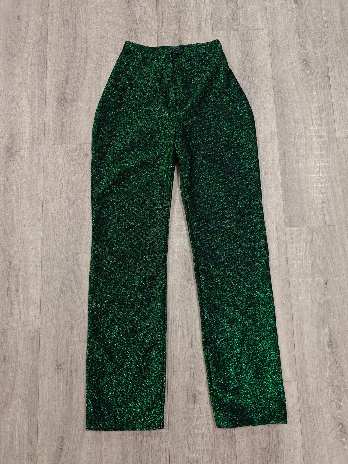 Green lurex trousers - XS