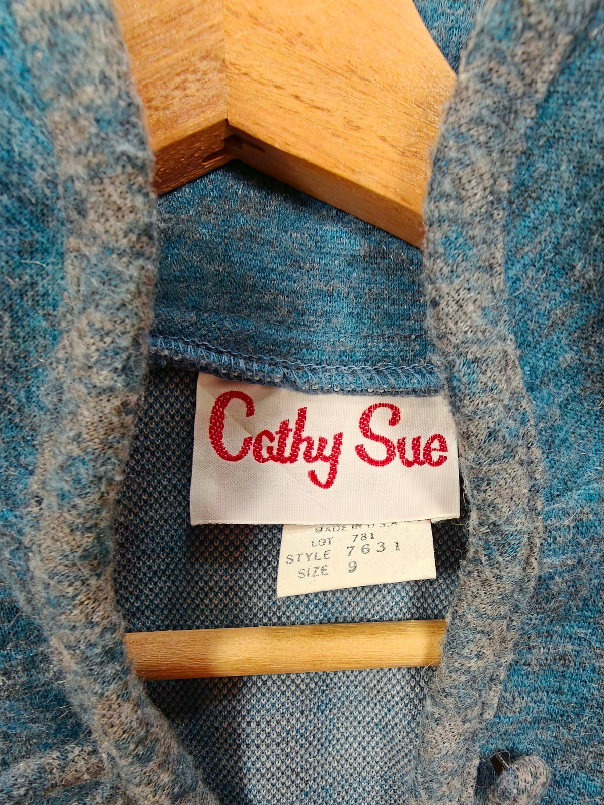 1970s Cathy Sue blue jumper - XS/S