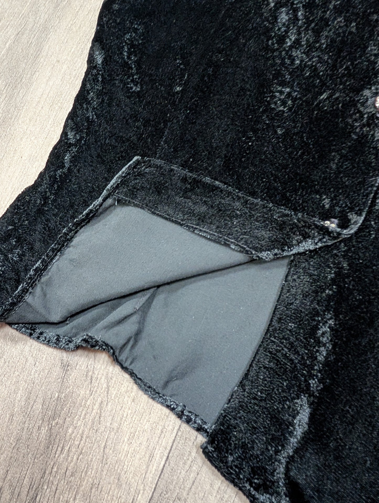 1950s black velvet top with white lace collar - M/10/12