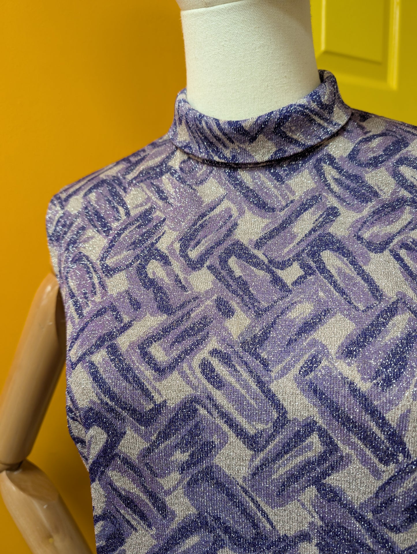1960s Tricosa purple lurex top - M