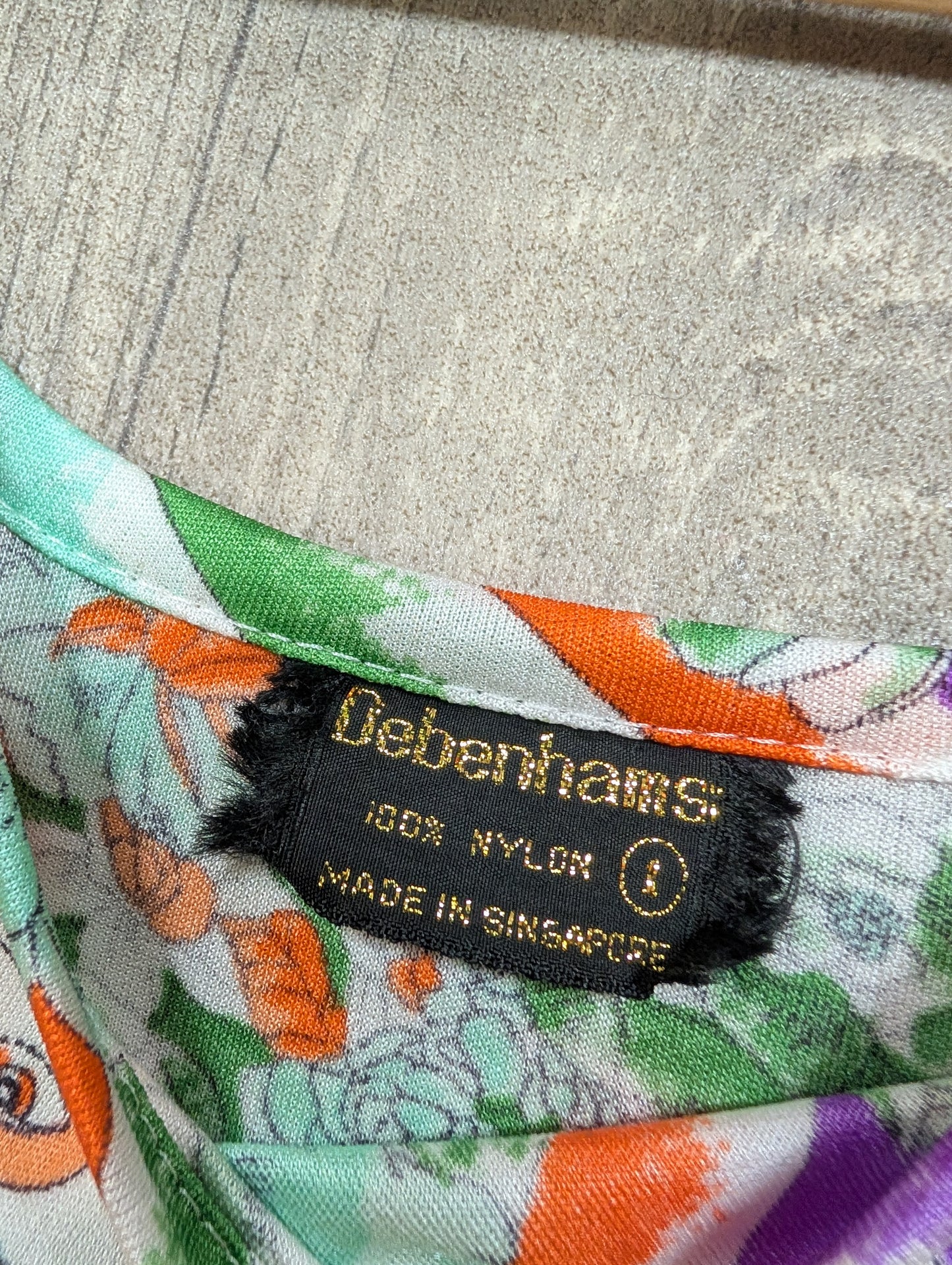 1970s Debenhams novelty print nylon vest top - S/M