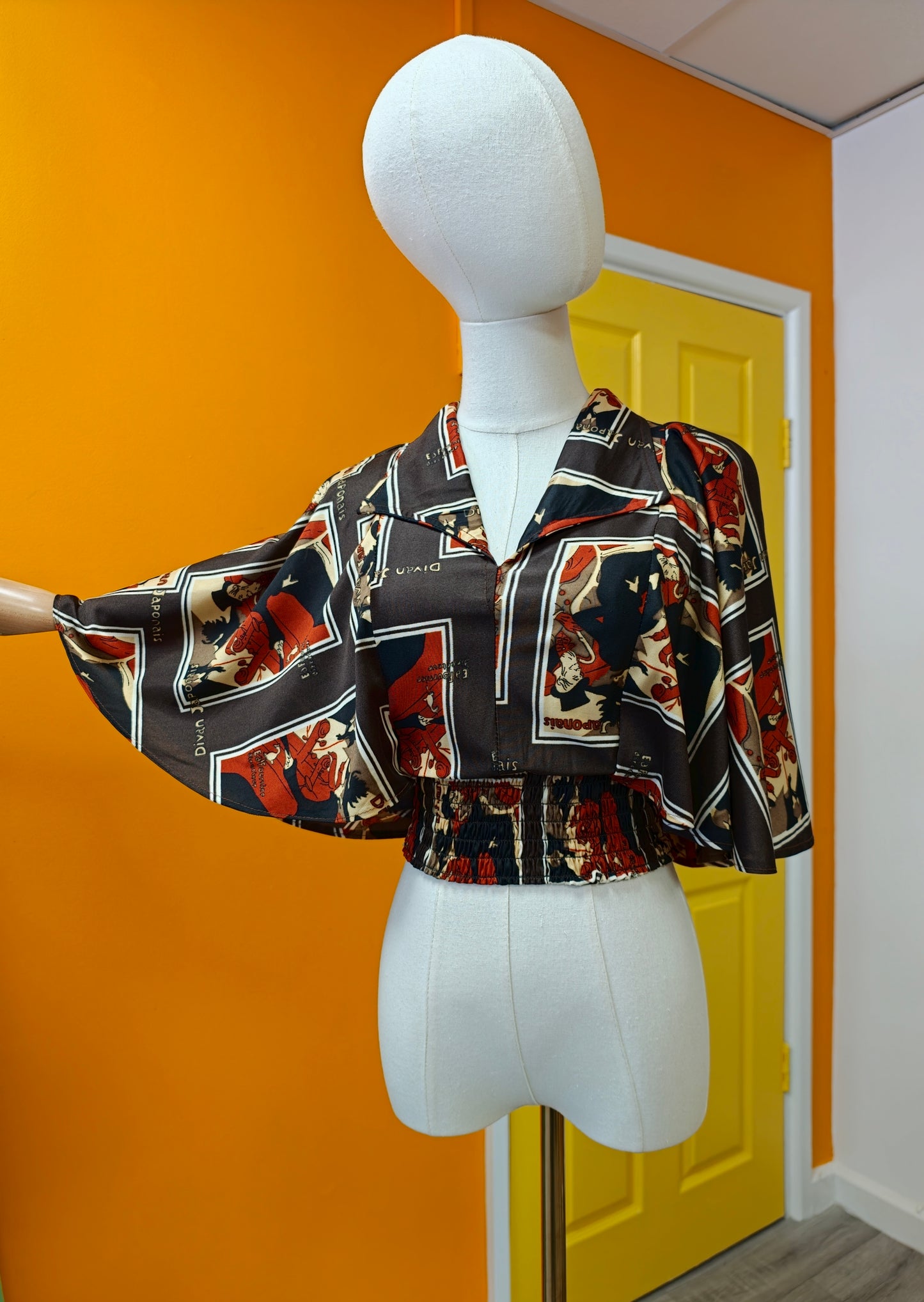 1970s Barry Artist Toulouse Lautrec print top - XS
