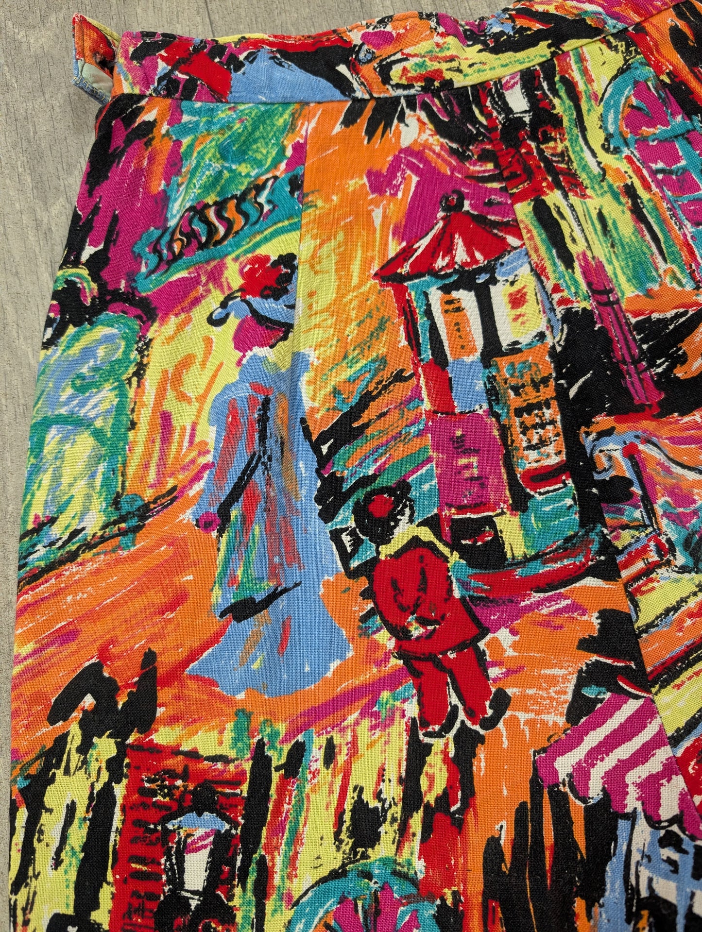 1950s novelty print shorts - 26" waist