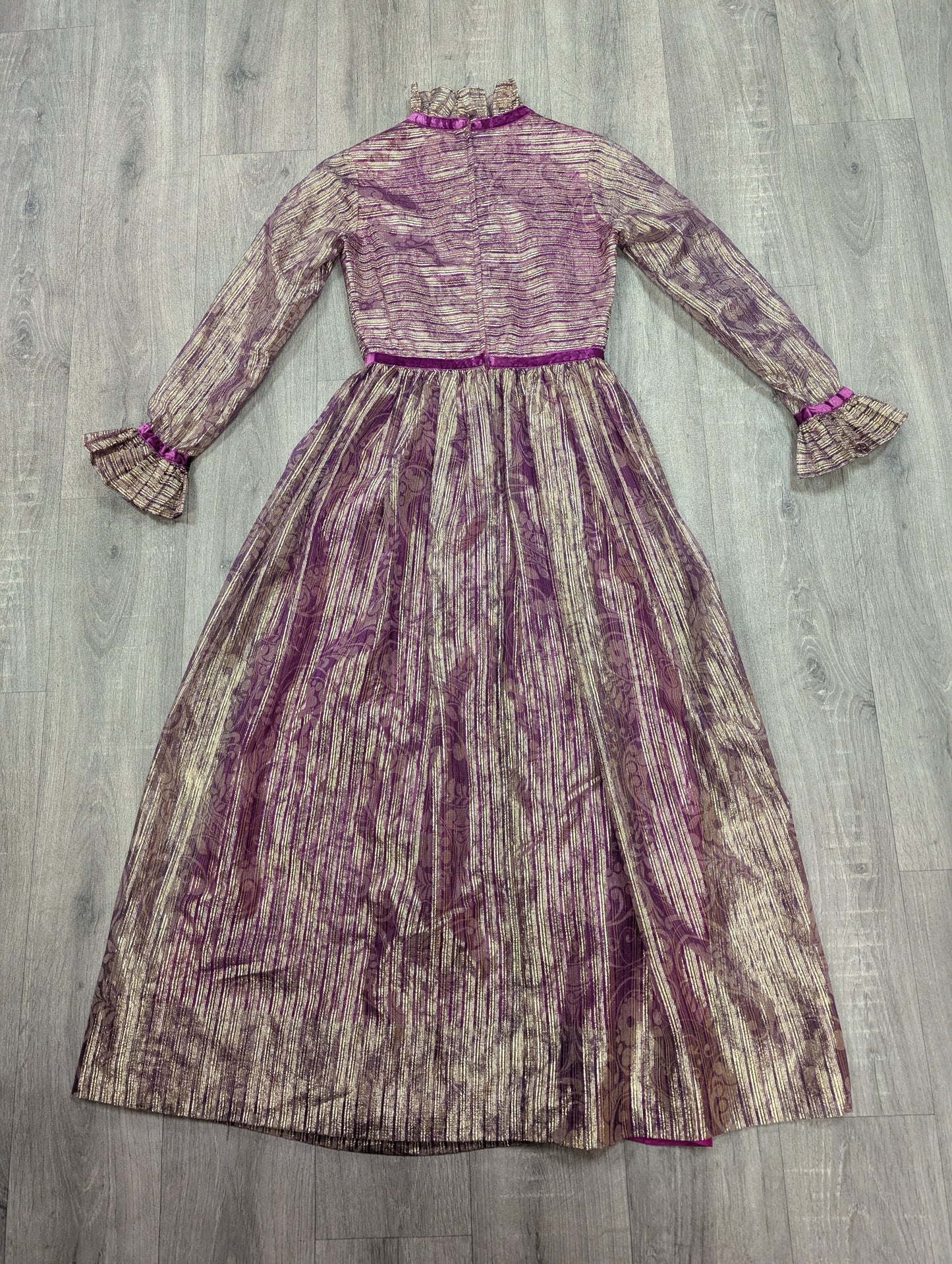 60s/70s Peterson Maid sparkly purple & gold dress - XS/S/6/8