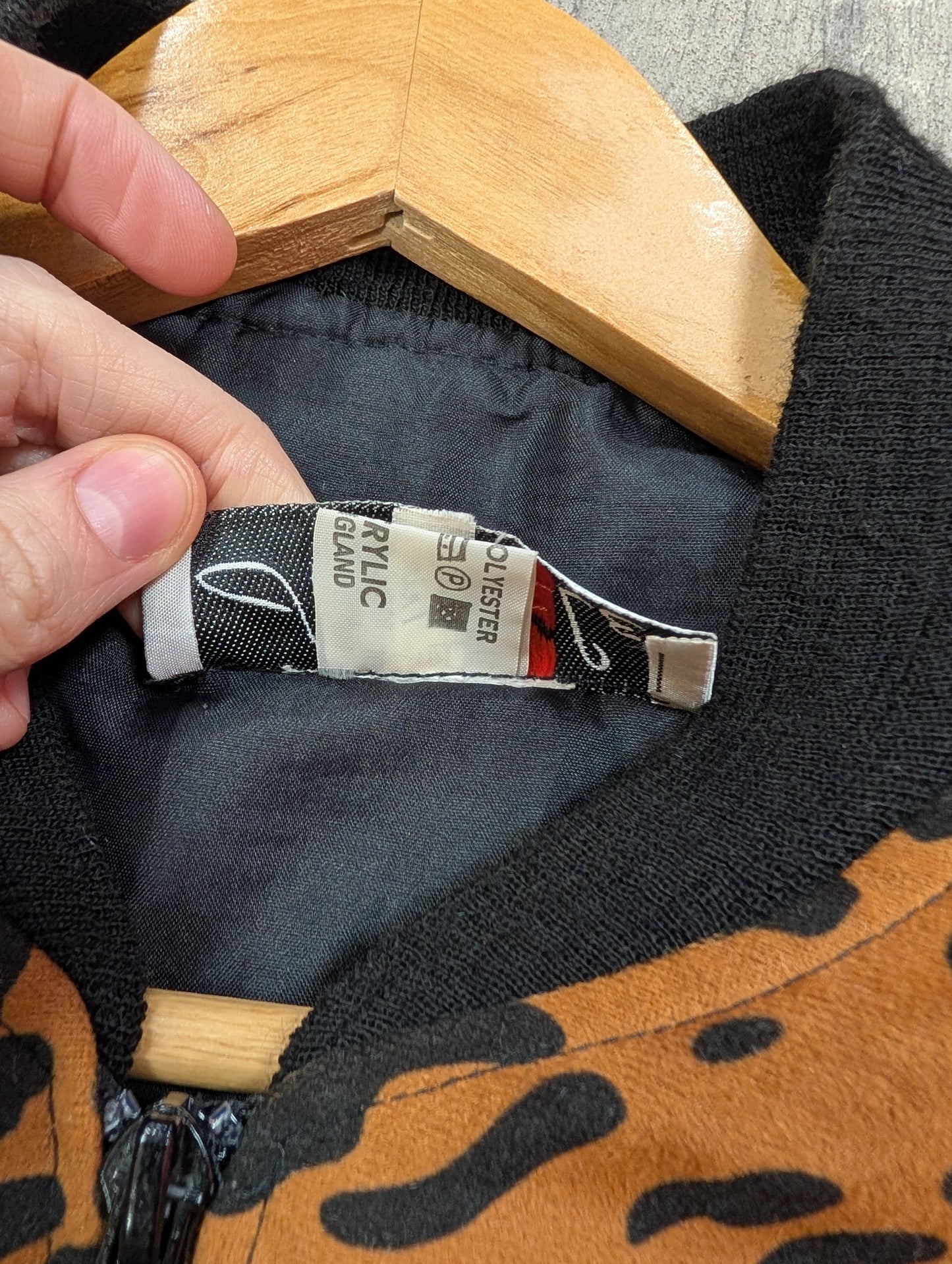 80s/90s leopard print bomber jacket - S