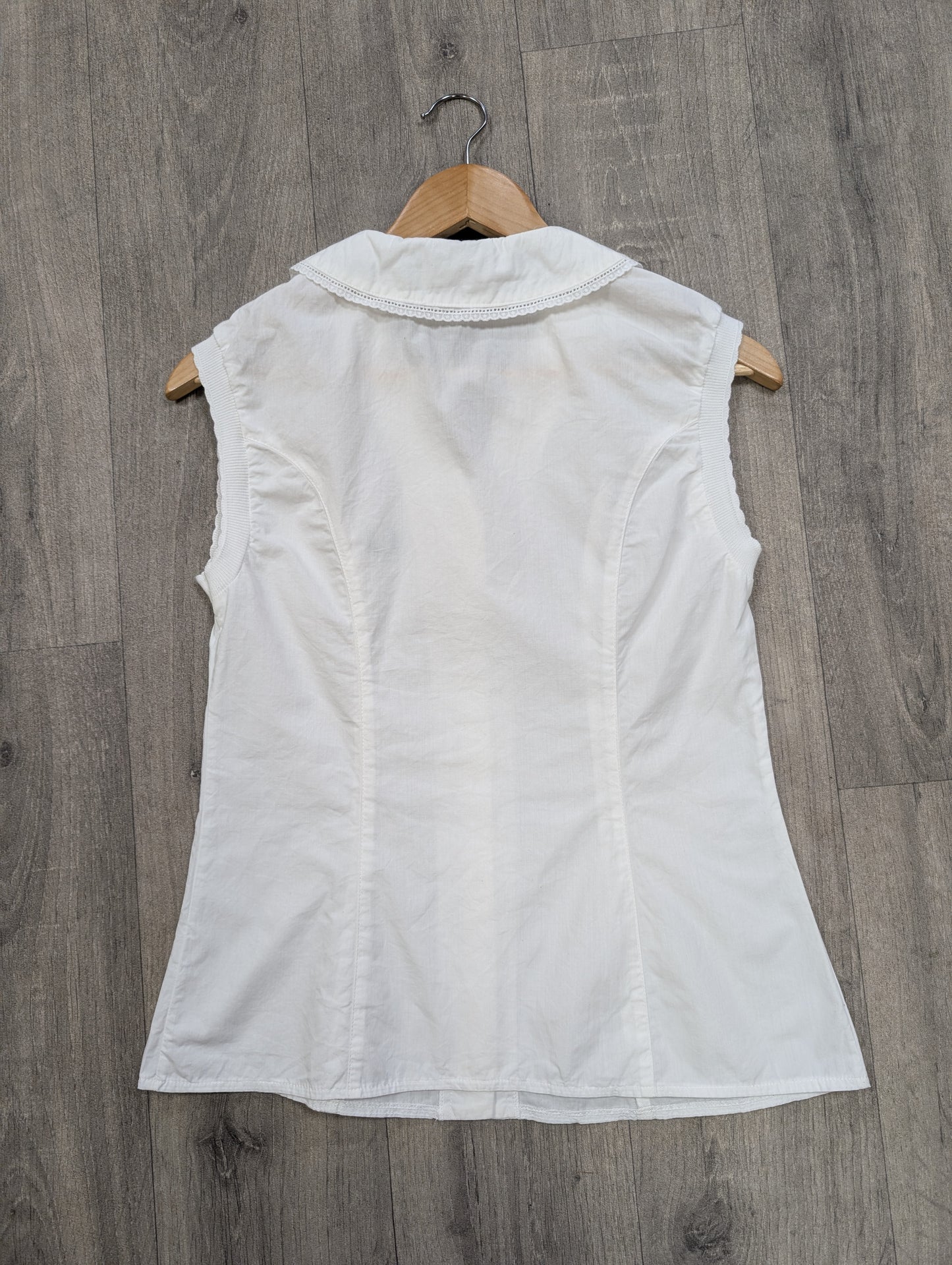1980s Fred Perry white cotton blouse - XS