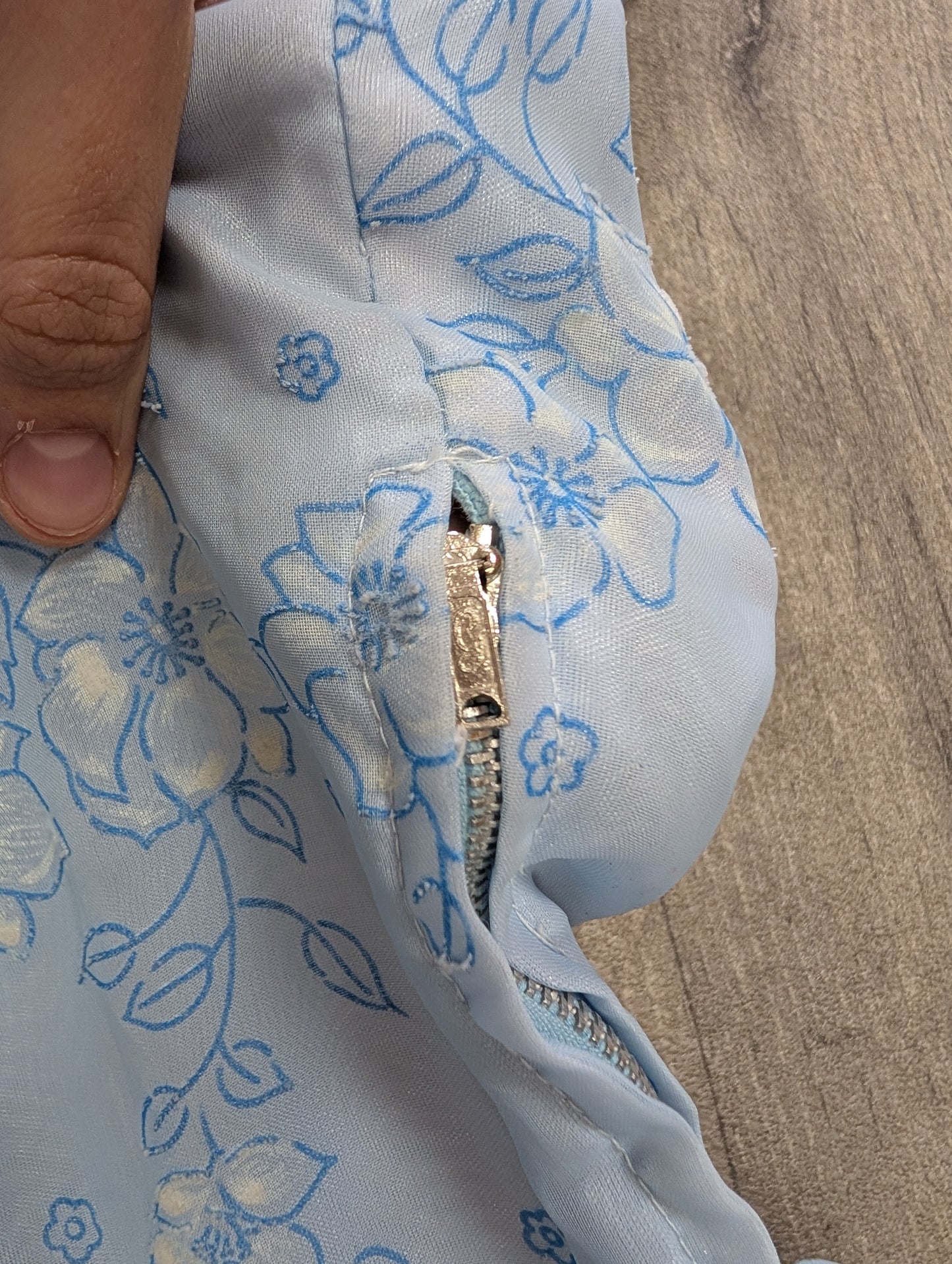 Sweet 1950s blue floral dress - S/8/10