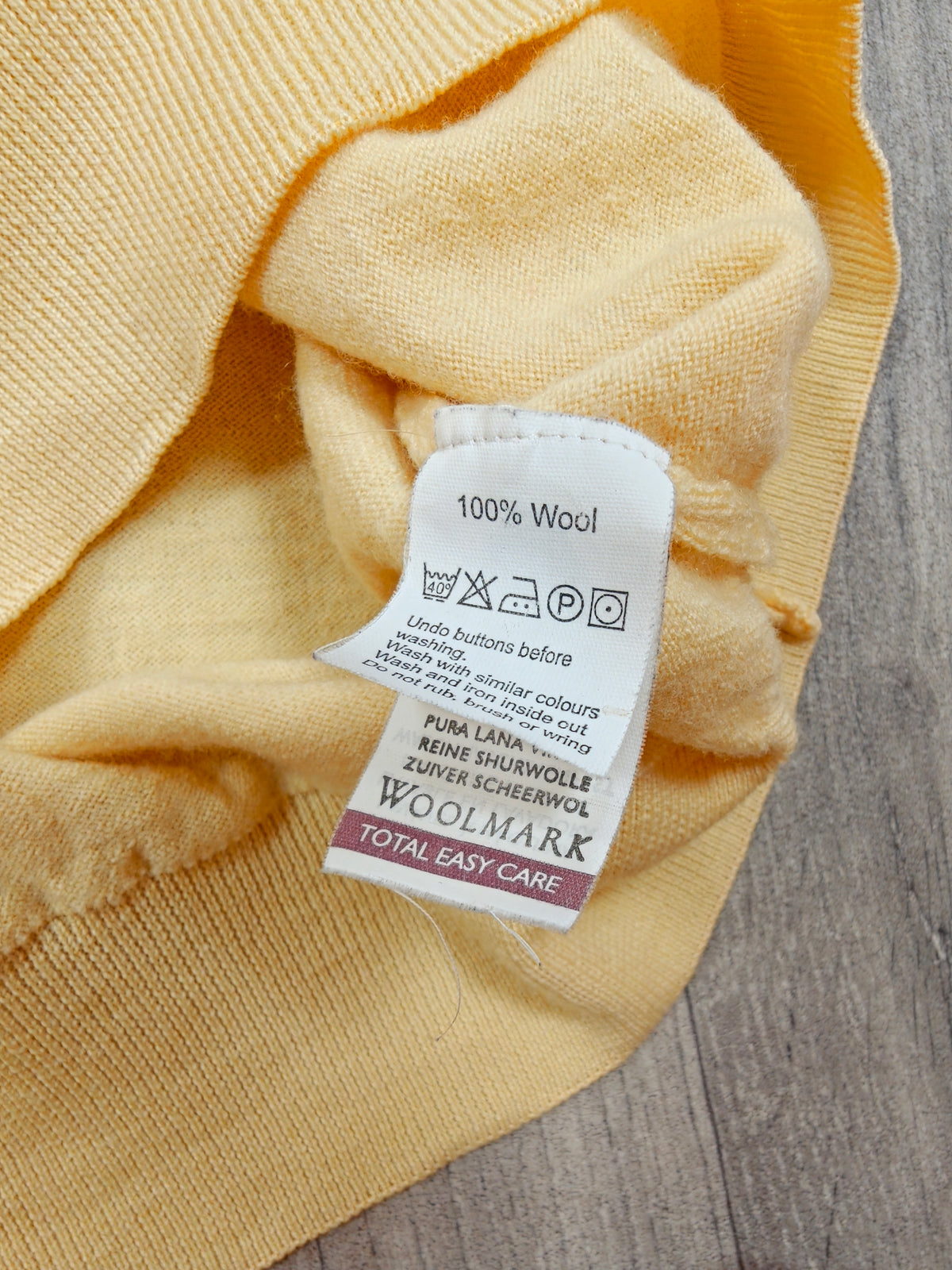 1990s Glenbrae pale yellow wool jumper