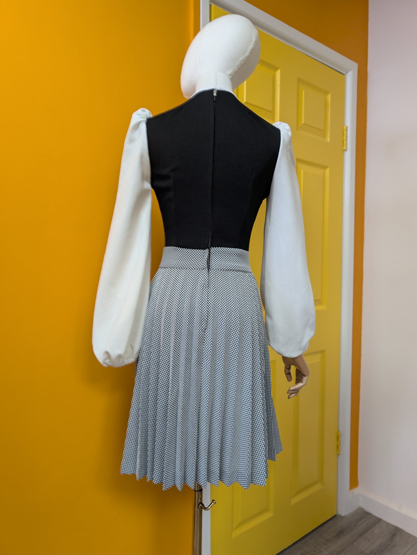 1970s Richard Shops black/white dress - XS/6/8