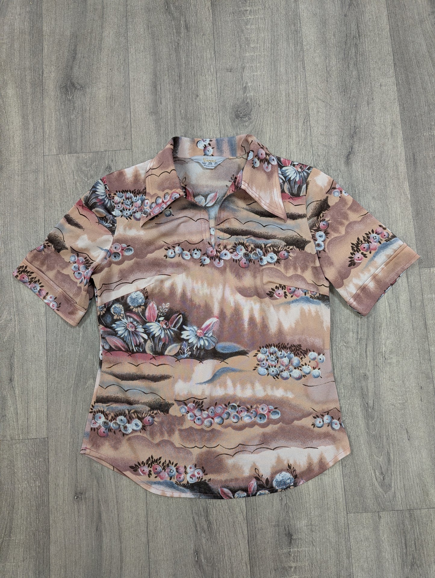 1970s floral print shirt - M