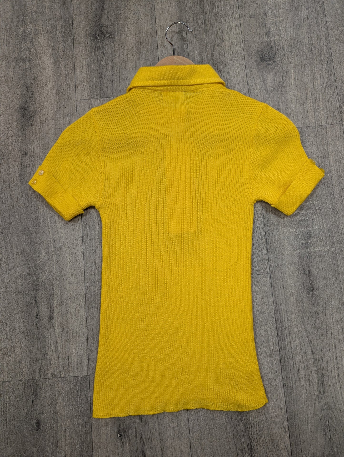 1970s yellow dagger collar shirt - XS/S