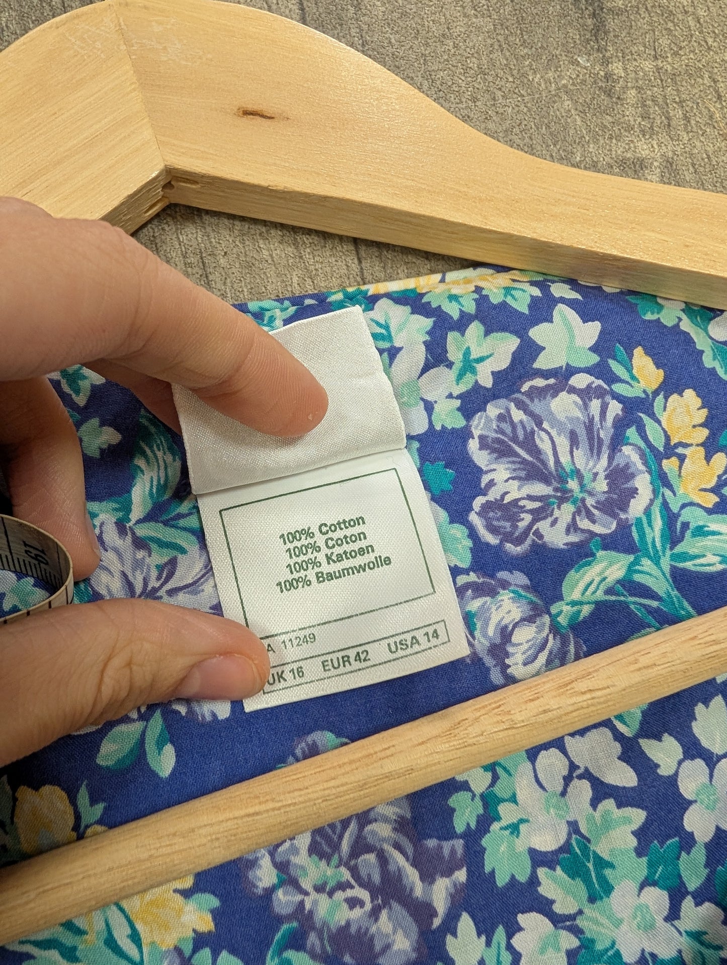 1980s Laura Ashley blue floral cotton dress - M/12