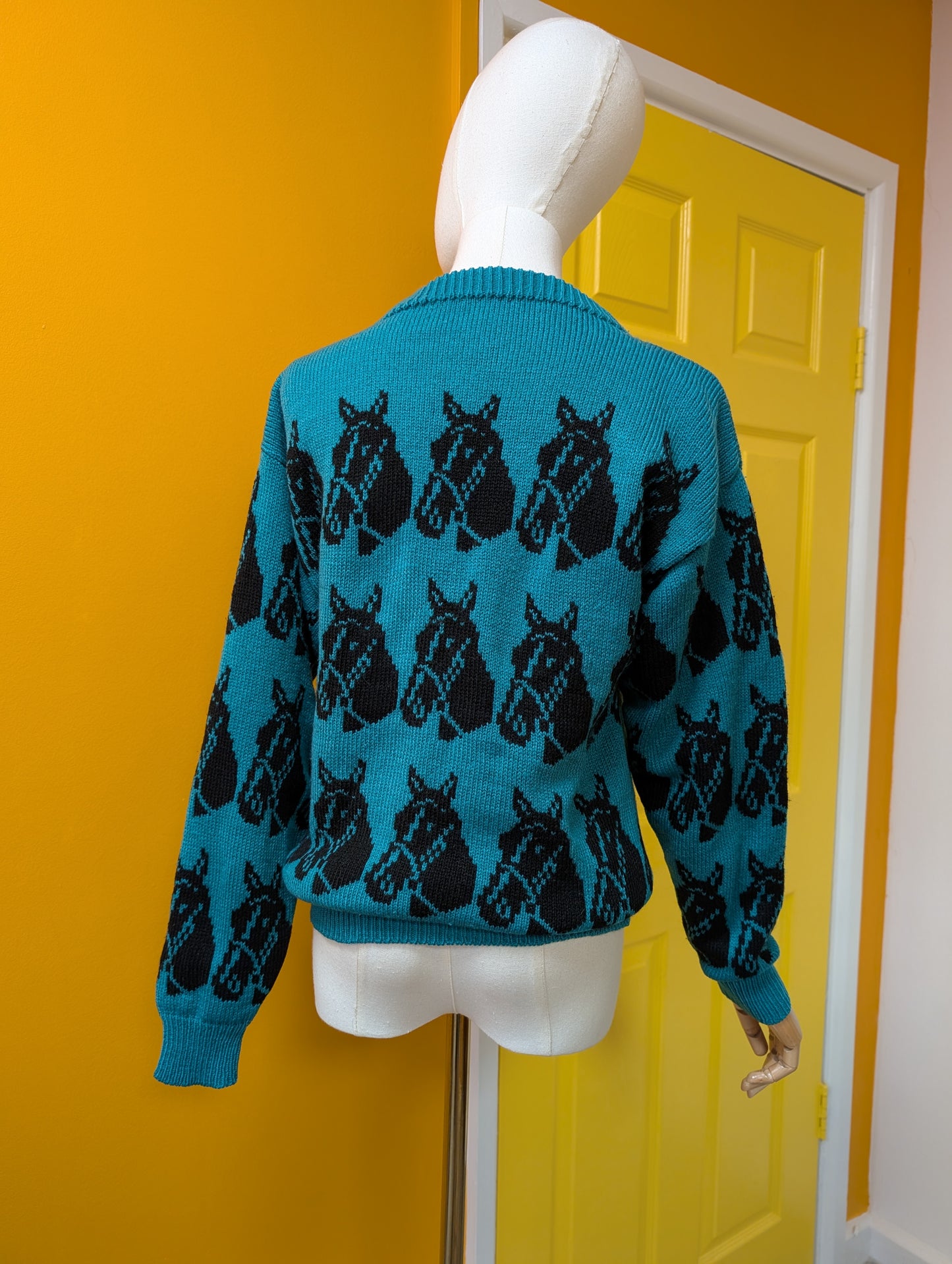 Horse jumper green/black - S
