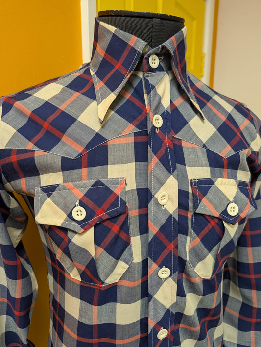 1970s Ben Sherman check dagger collar shirt