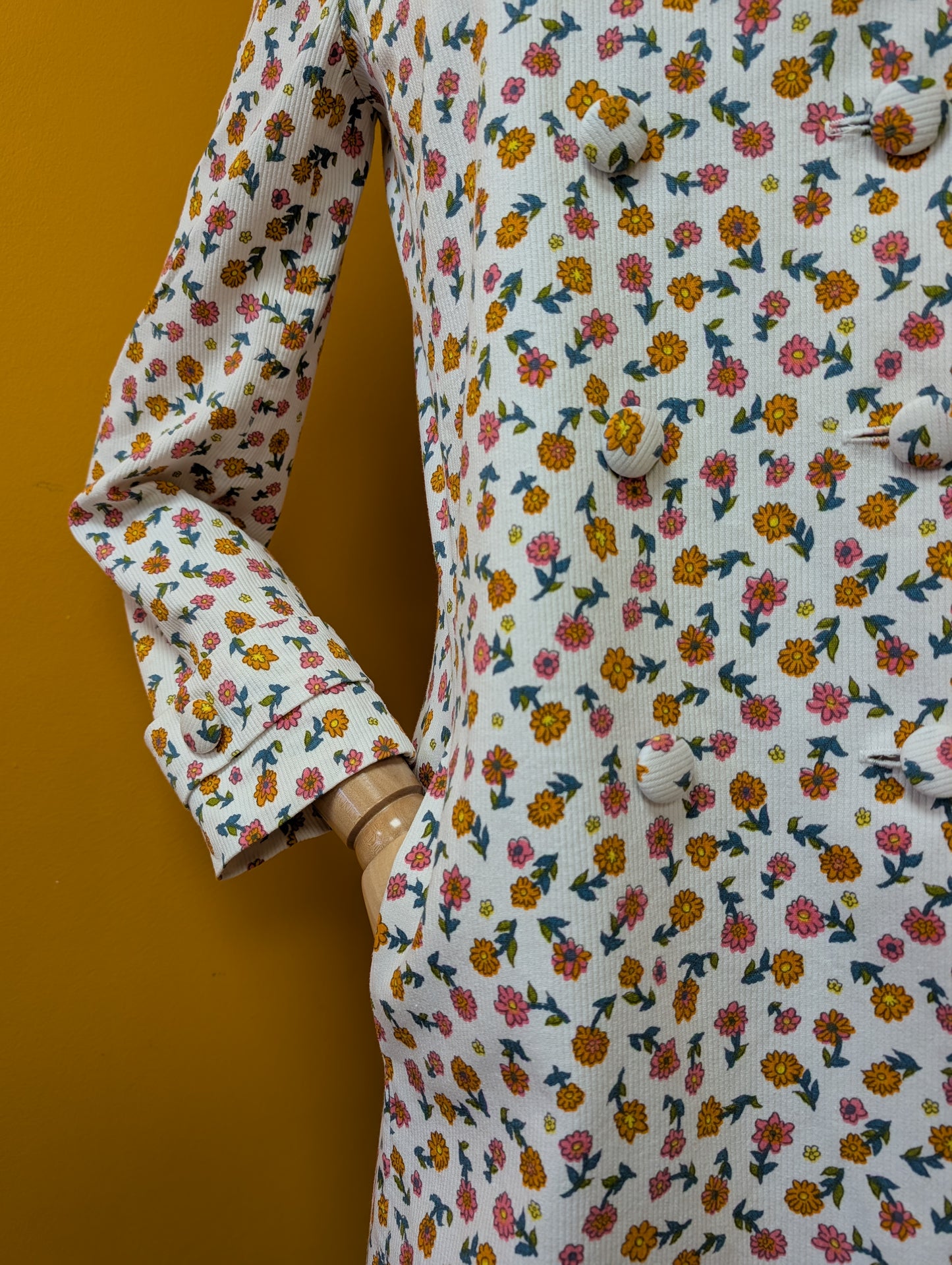 1960s Wallis floral cotton coat - XS
